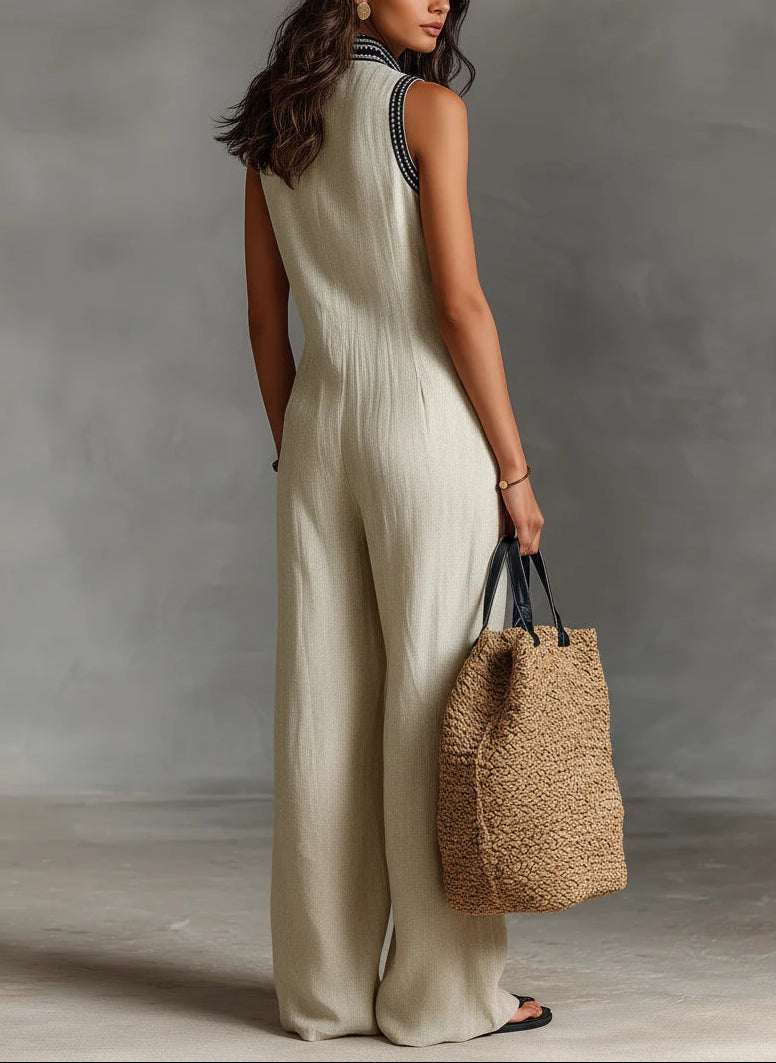 Fiamma - Mono sin mangas con cuello alto minimalista y cremallera