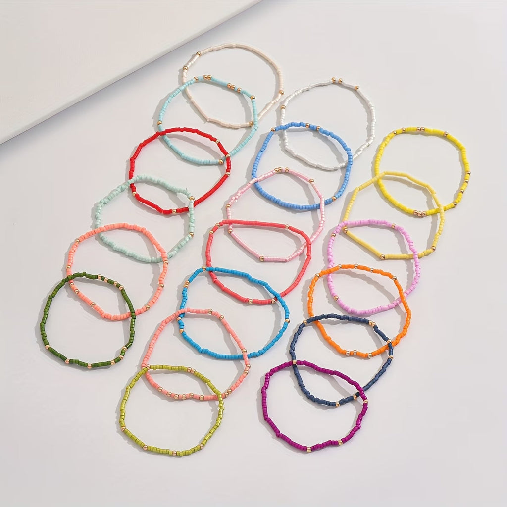 Set de Pulseras Boho de Cuentas de Colores