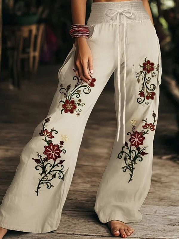 Pantalón Casual con Estampado Floral