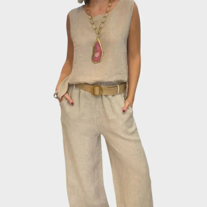Paloma | Conjunto Boho de Top Sin Mangas y Pantalón Corto