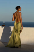 VESTIDO LARGO VERDE OLIVA