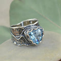 Anillo Declaración de Topacio Azul