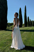 VESTIDO BLANCO ROTO ESCOTE ESPALDA PRONUNCIADO