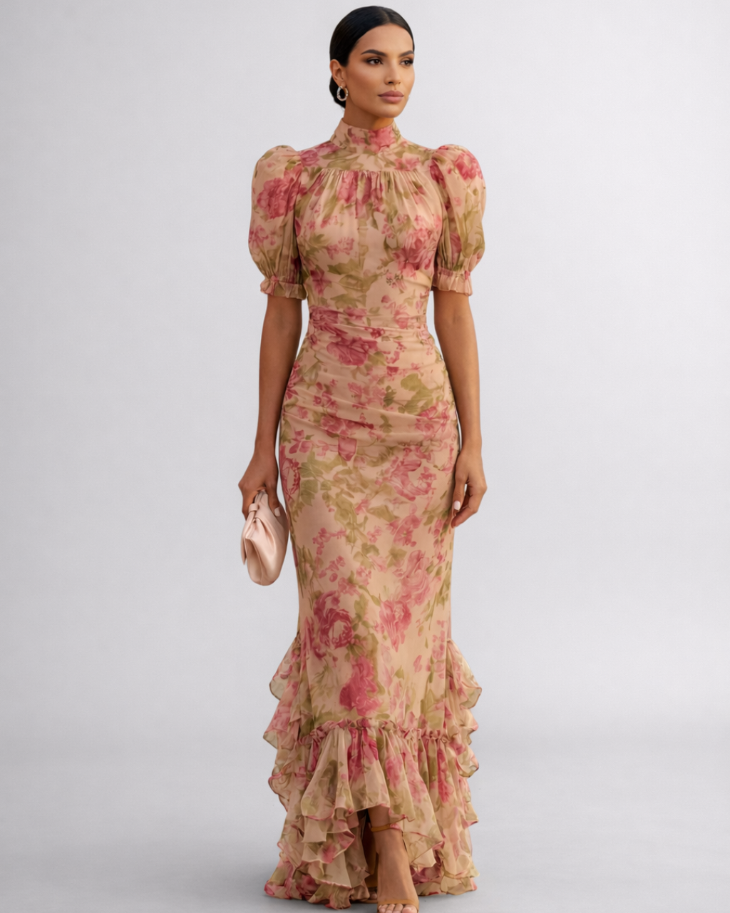 Rosario | Vestido Largo Floral de Chiffon