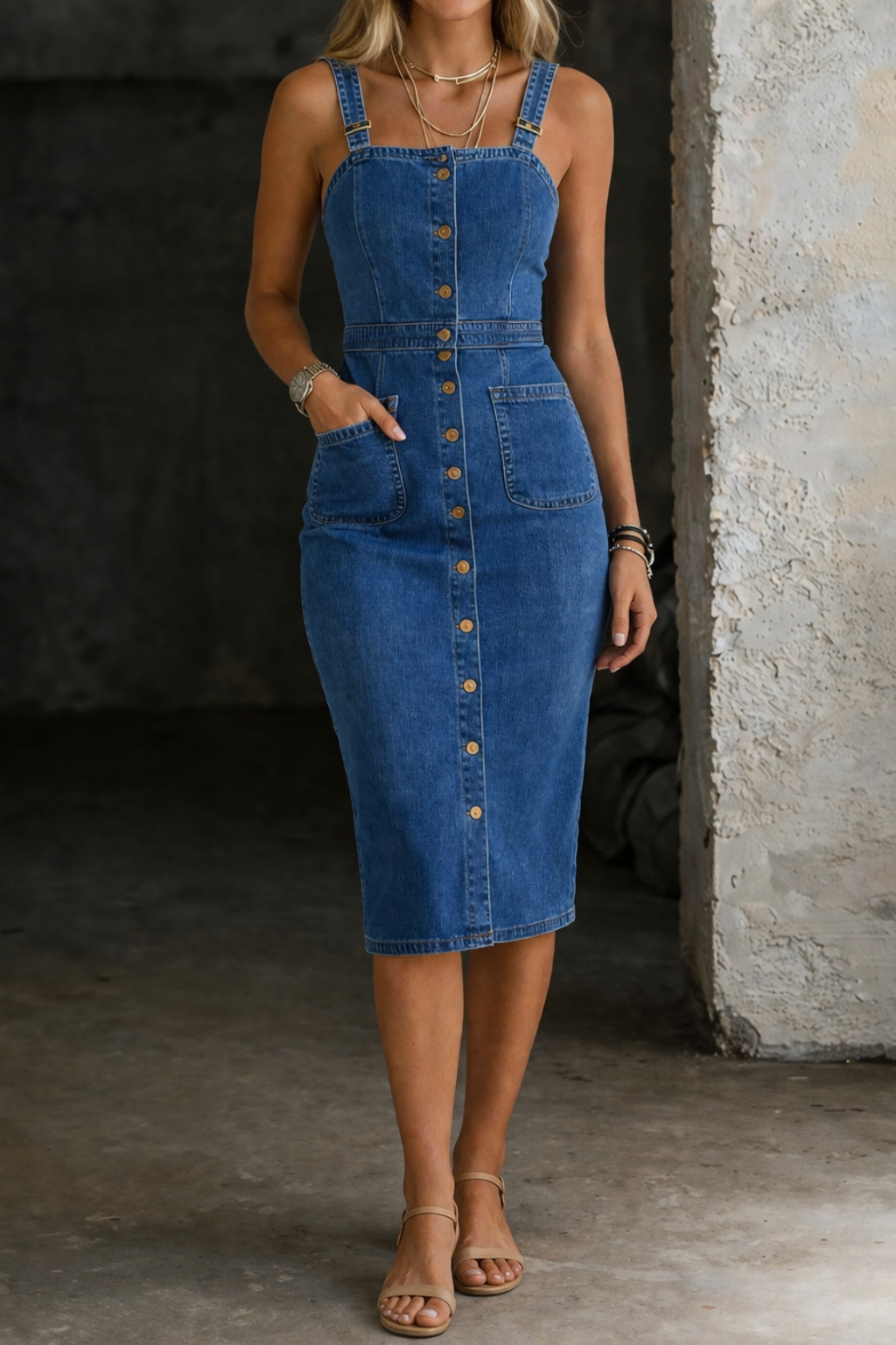 Indira | Vestido con Botonadura Frontal
