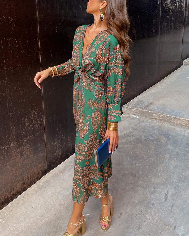 Celeste | Vestido Midi Elegante con Estampado Floral