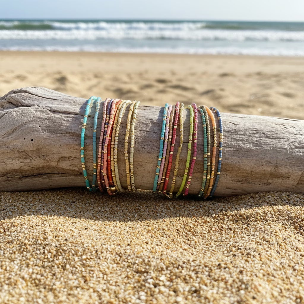 Set de Pulseras Boho de Cuentas de Colores