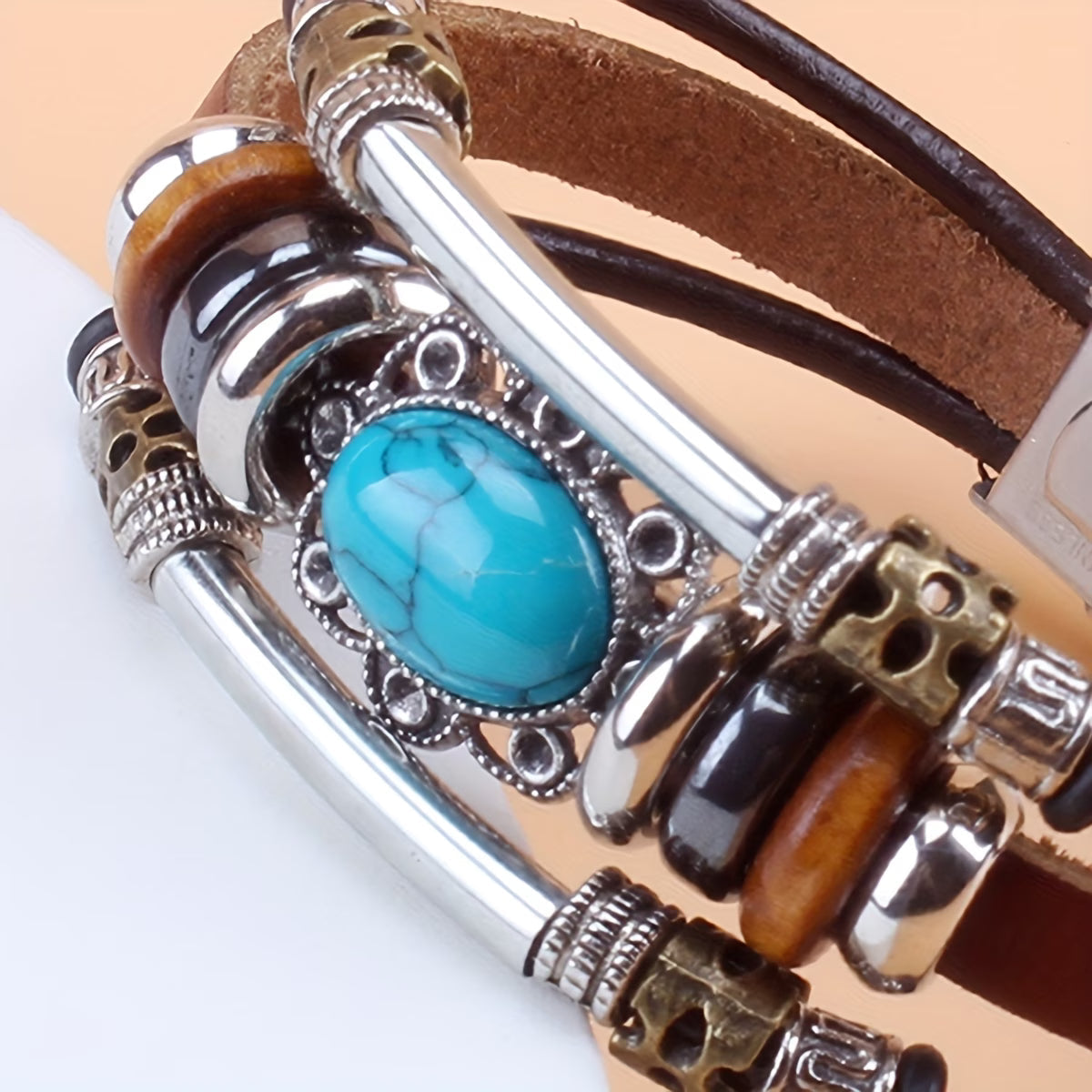 Pulsera Vintage de Turquesa con Hebilla