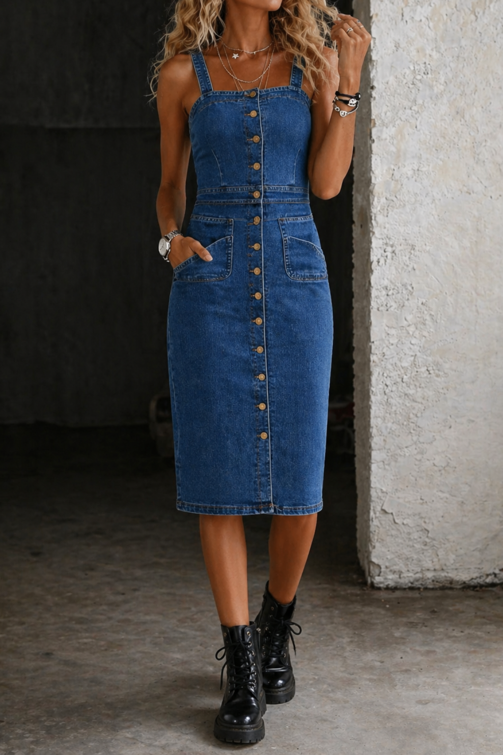 Indira | Vestido con Botonadura Frontal