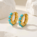 Aretes de Aro con Piedra de Turquesa