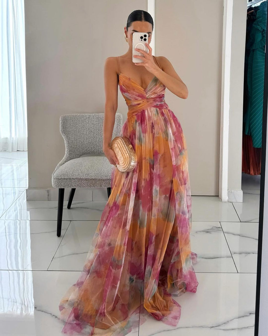 Giselle | Vestido Maxi Encantador con Estampado Floral