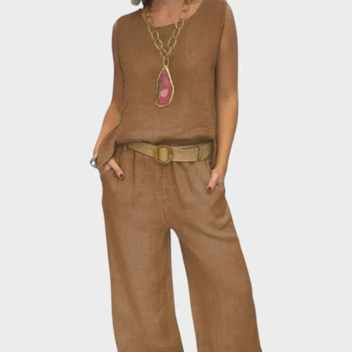 Paloma | Conjunto Boho de Top Sin Mangas y Pantalón Corto