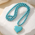 Collar de Cuentas con Corazón de Turquesa