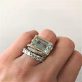 Set de Anillos Grandes de Turquesa