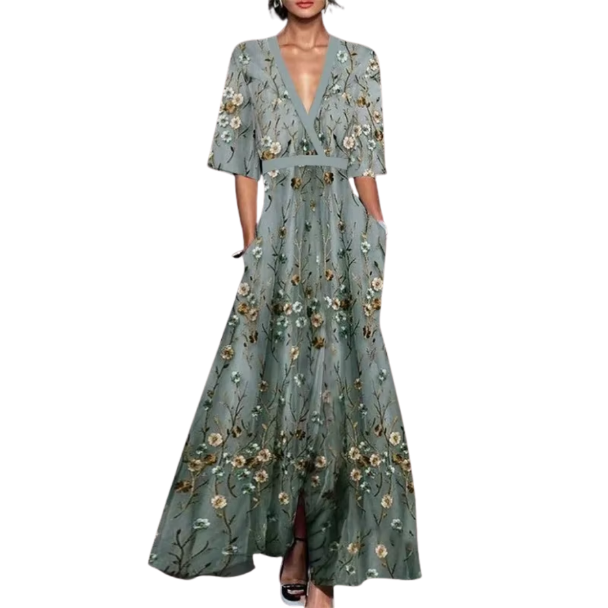 Vestido Noelle™ - Floral con Escote en V