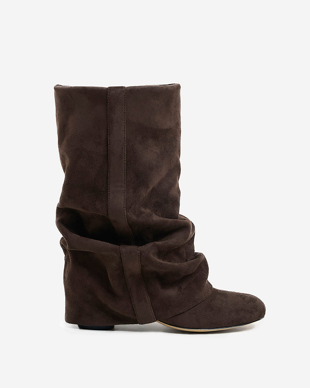 Emilia | Botas Slouchy de Ante - Chocolate Oscuro