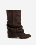 Emilia | Botas Slouchy de Ante - Chocolate Oscuro