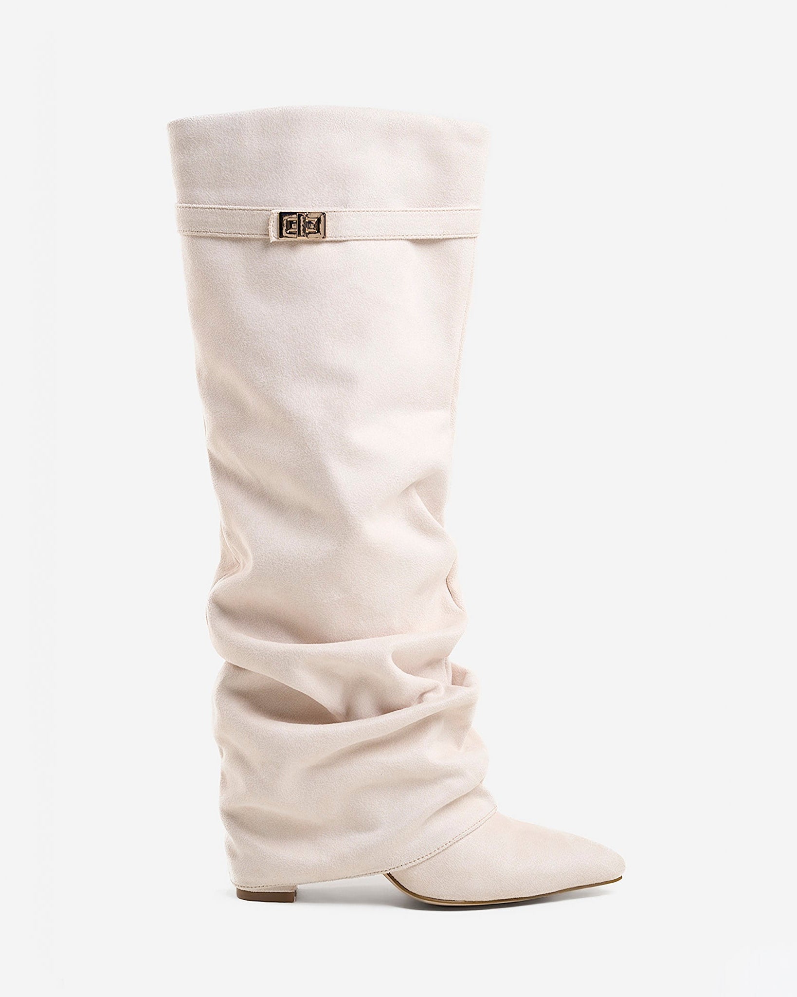 Lavista | Botas Slouchy de Ante hasta la Rodilla - Crema
