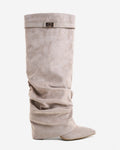 Lavista | Botas Slouchy de Ante hasta la Rodilla - Taupe