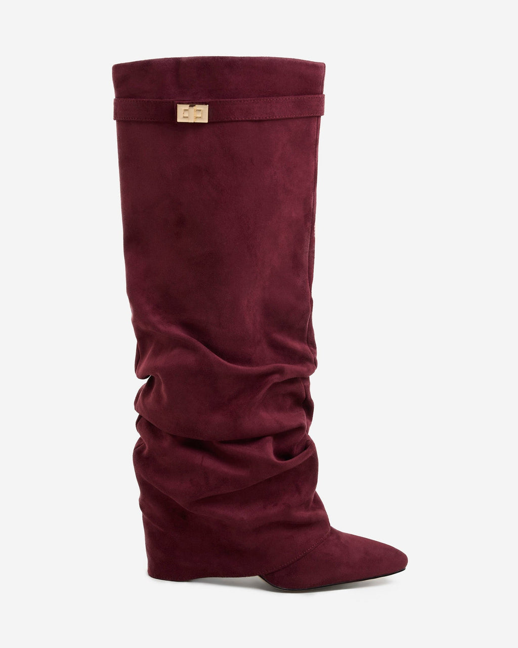 Lavista | Botas Slouchy de Ante hasta la Rodilla - Burdeos