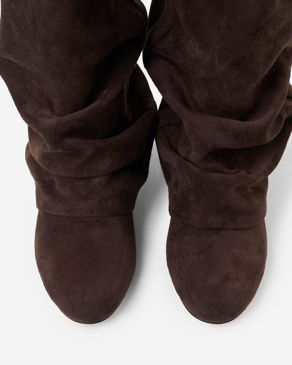 Emilia | Botas Slouchy de Ante - Chocolate Oscuro