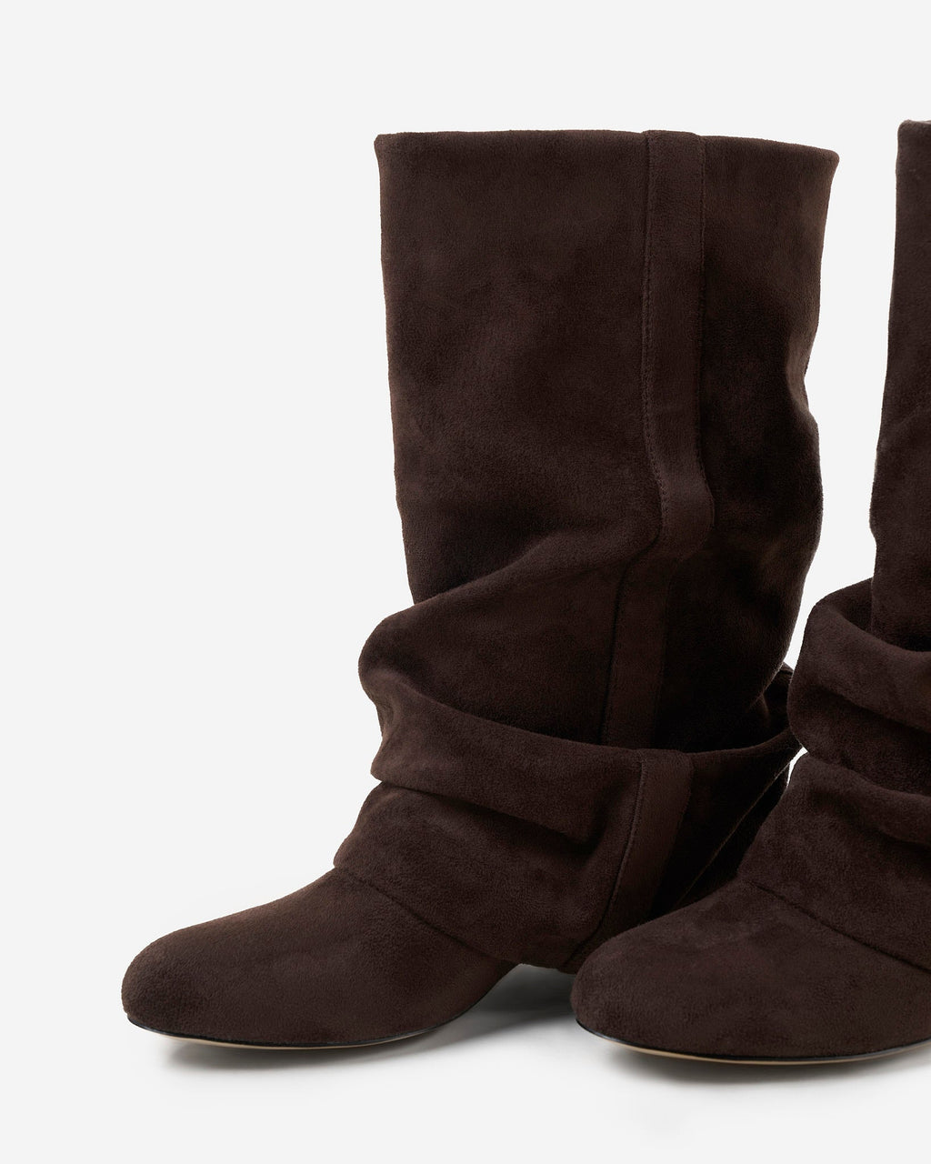 Emilia | Botas Slouchy de Ante - Chocolate Oscuro