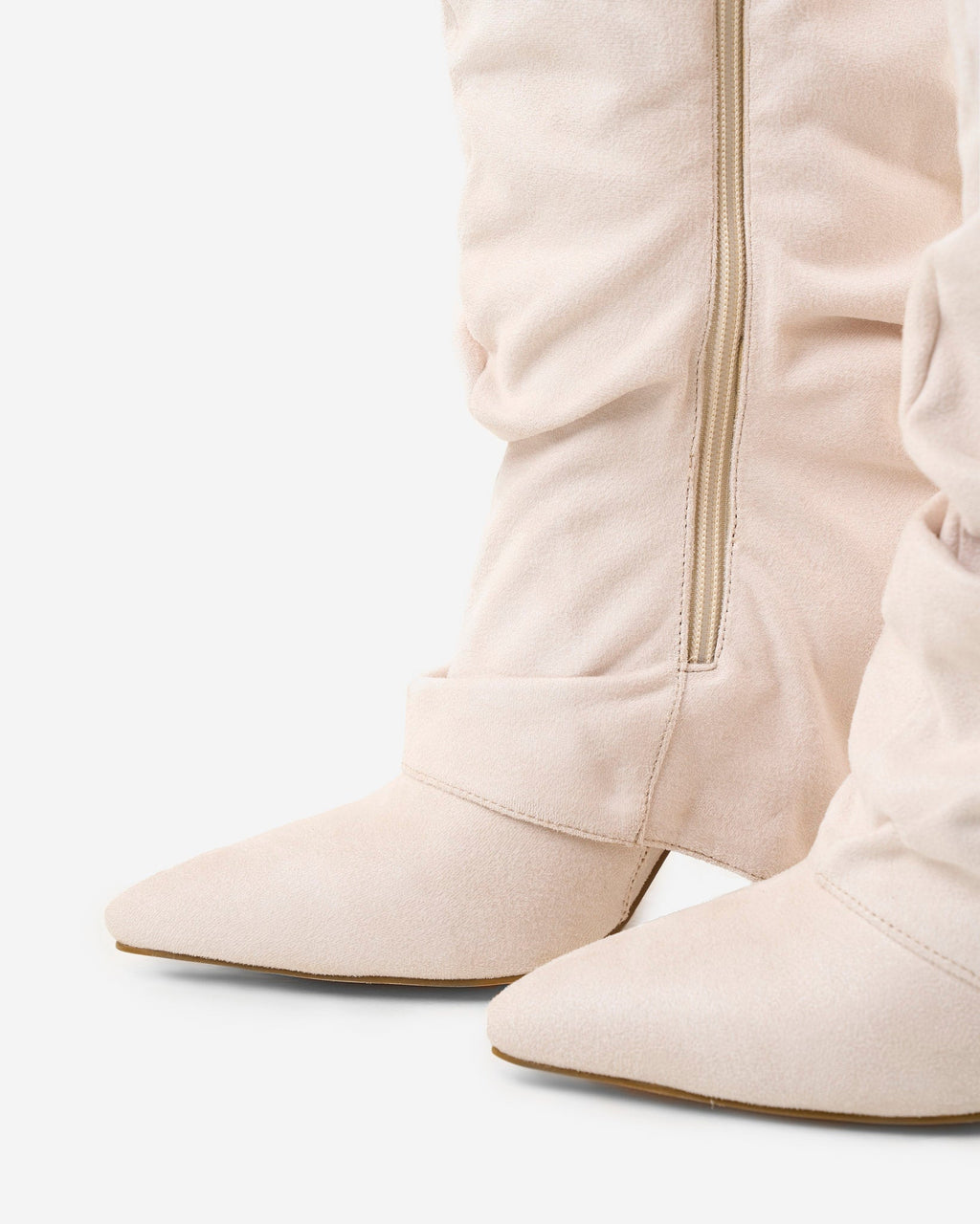 Lavista | Botas Slouchy de Ante hasta la Rodilla - Crema
