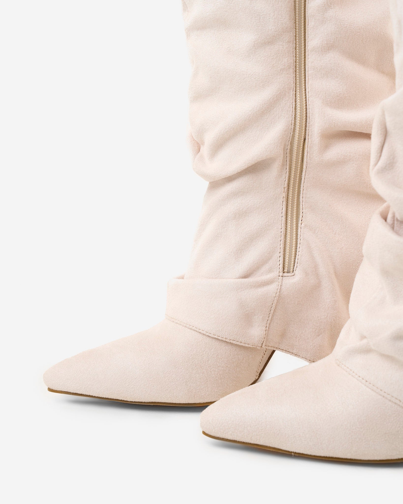 Lavista | Botas Slouchy de Ante hasta la Rodilla - Crema