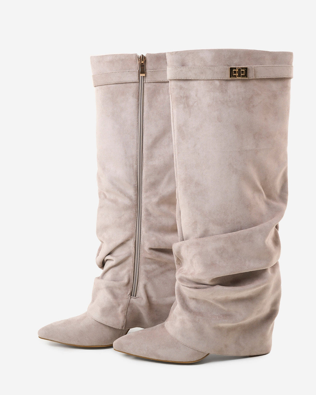 Lavista | Botas Slouchy de Ante hasta la Rodilla - Taupe