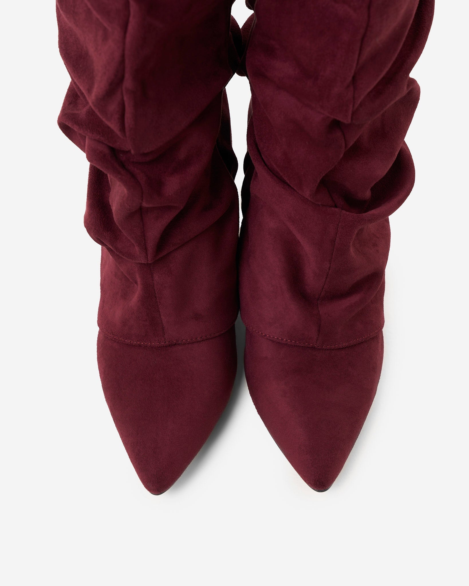 Lavista | Botas Slouchy de Ante hasta la Rodilla - Burdeos