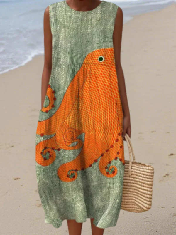 Tess™ Vestido Midi Oceánico
