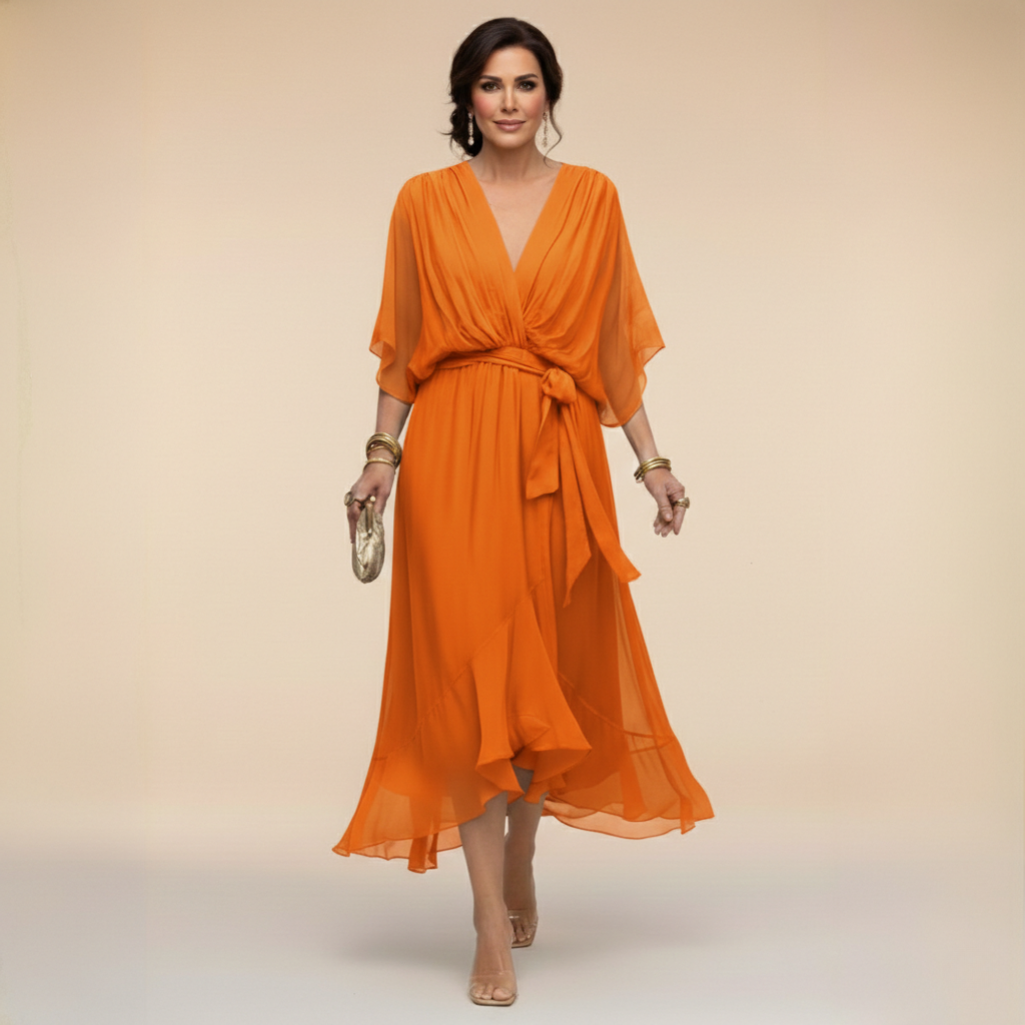 Vestido Monica™ - Chifón con Escote en V