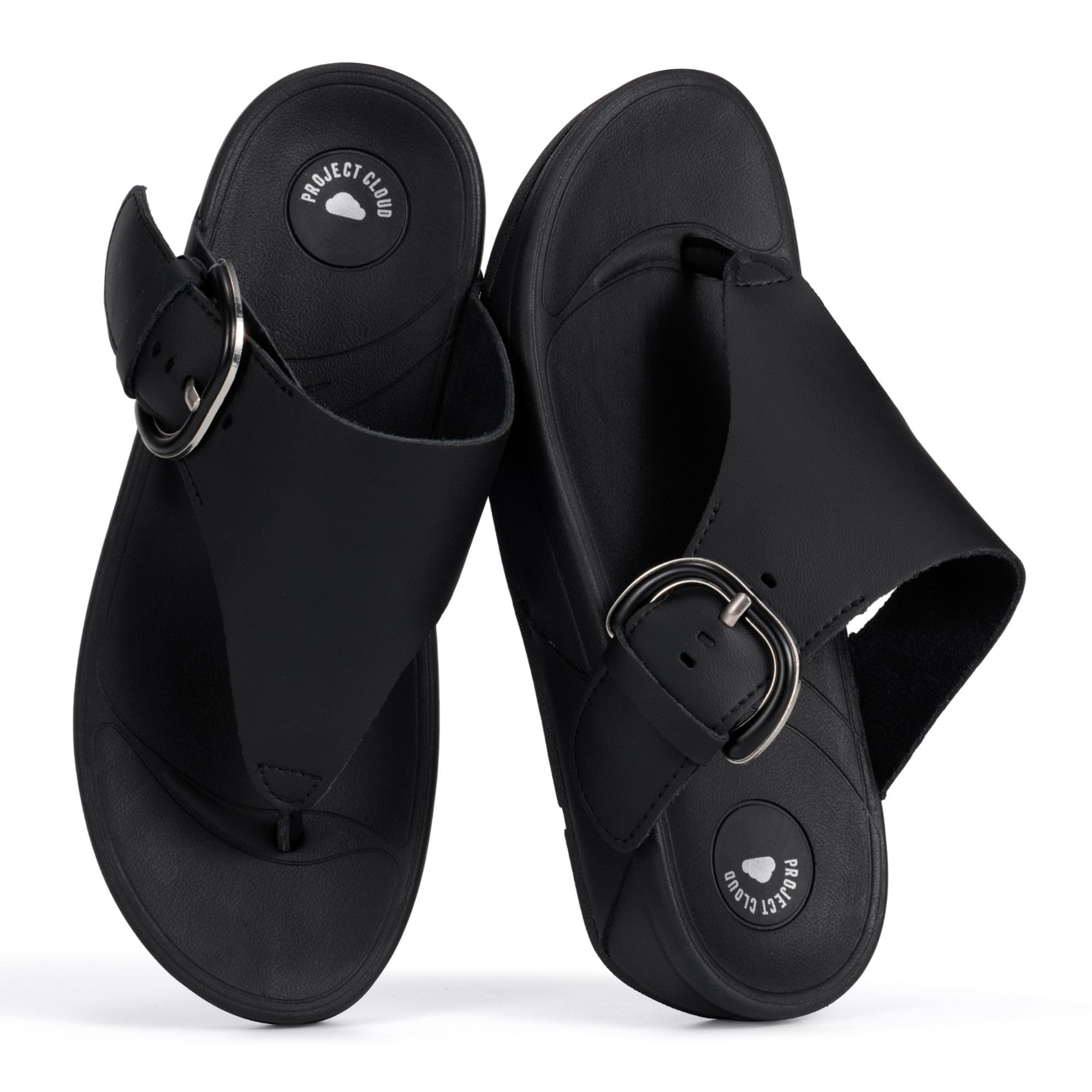 Arlee Buckle | Sandalias con Tira de Cuero | Hebilla Ajustable | Plantilla Suave | Ligeras | Antideslizantes