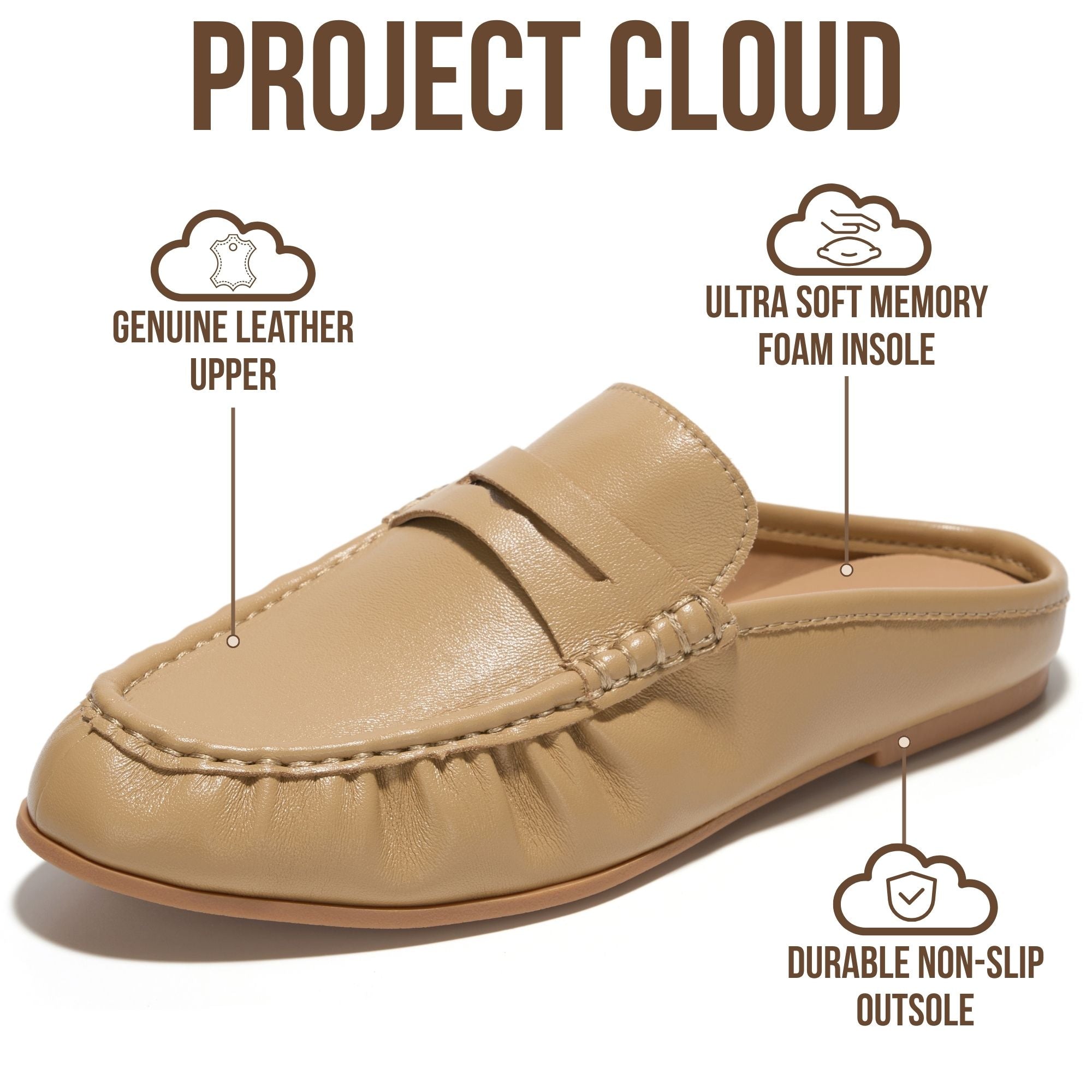 Becker | Mocasines Penny de Cuero Genuino 100% | Memory Foam | Ligeros | Antideslizantes
