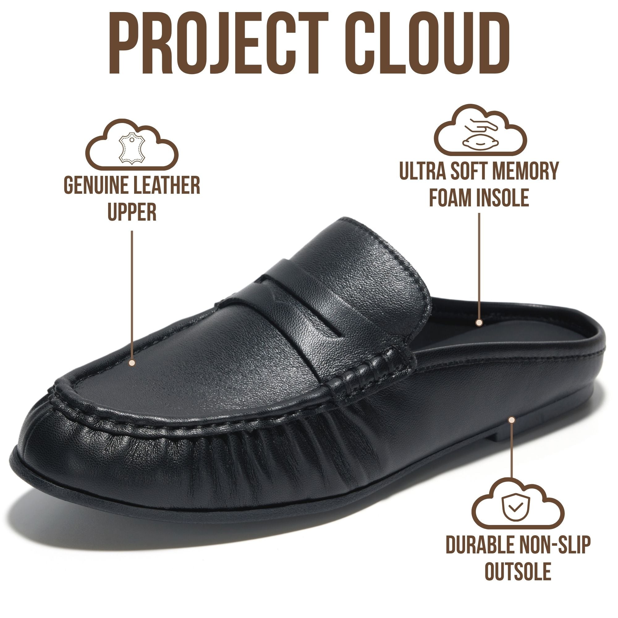 Becker | Mocasines Penny de Cuero Genuino 100% | Memory Foam | Ligeros | Antideslizantes