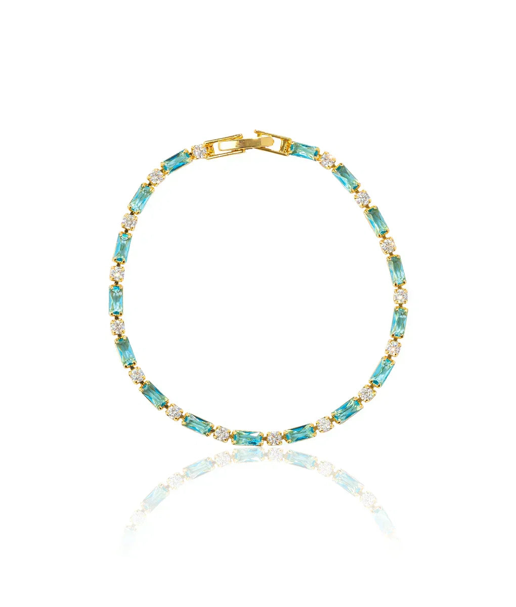 Pulsera Deslumbrante Dorada de Turquesa