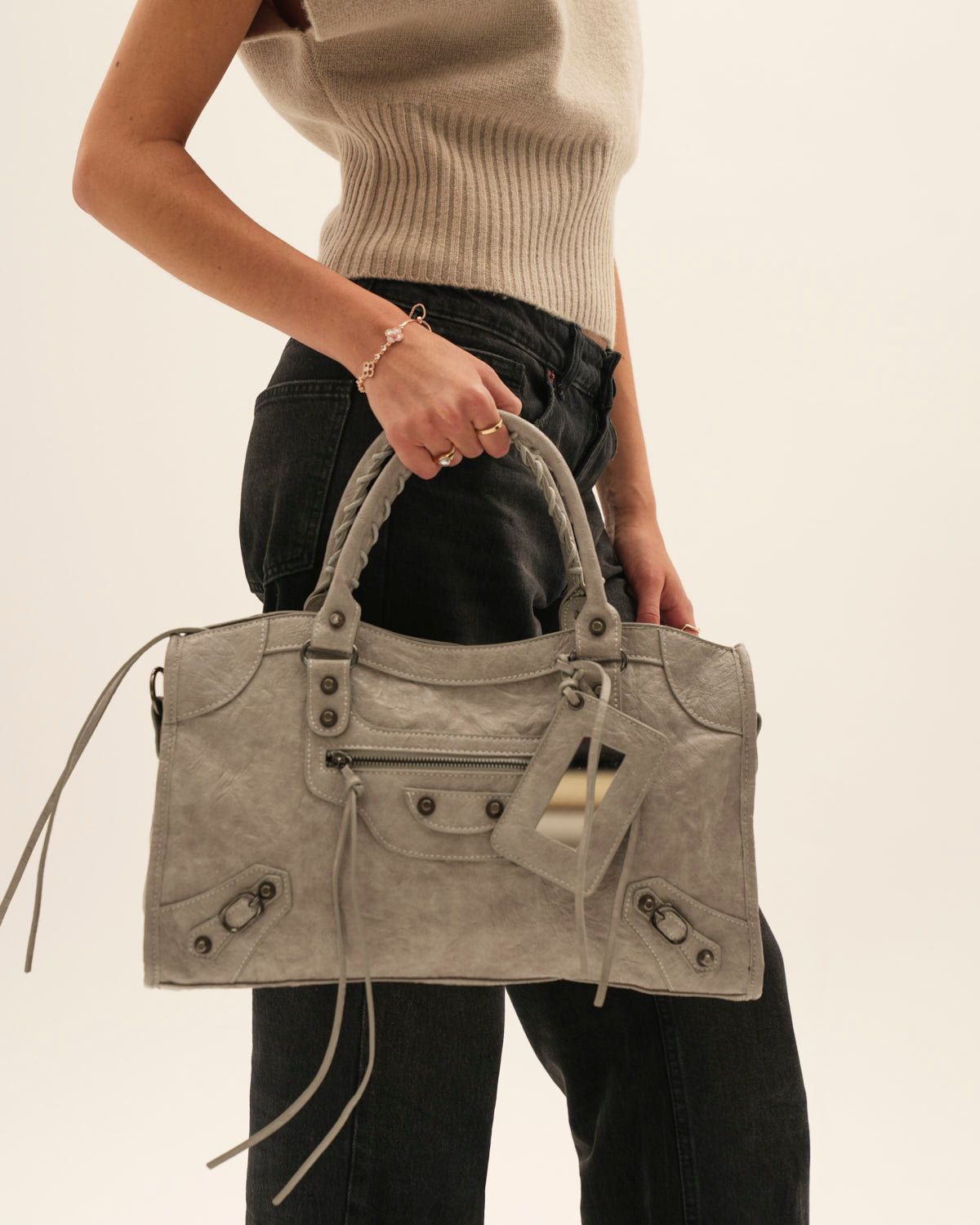Bolso It Girl Grande - Gris Claro