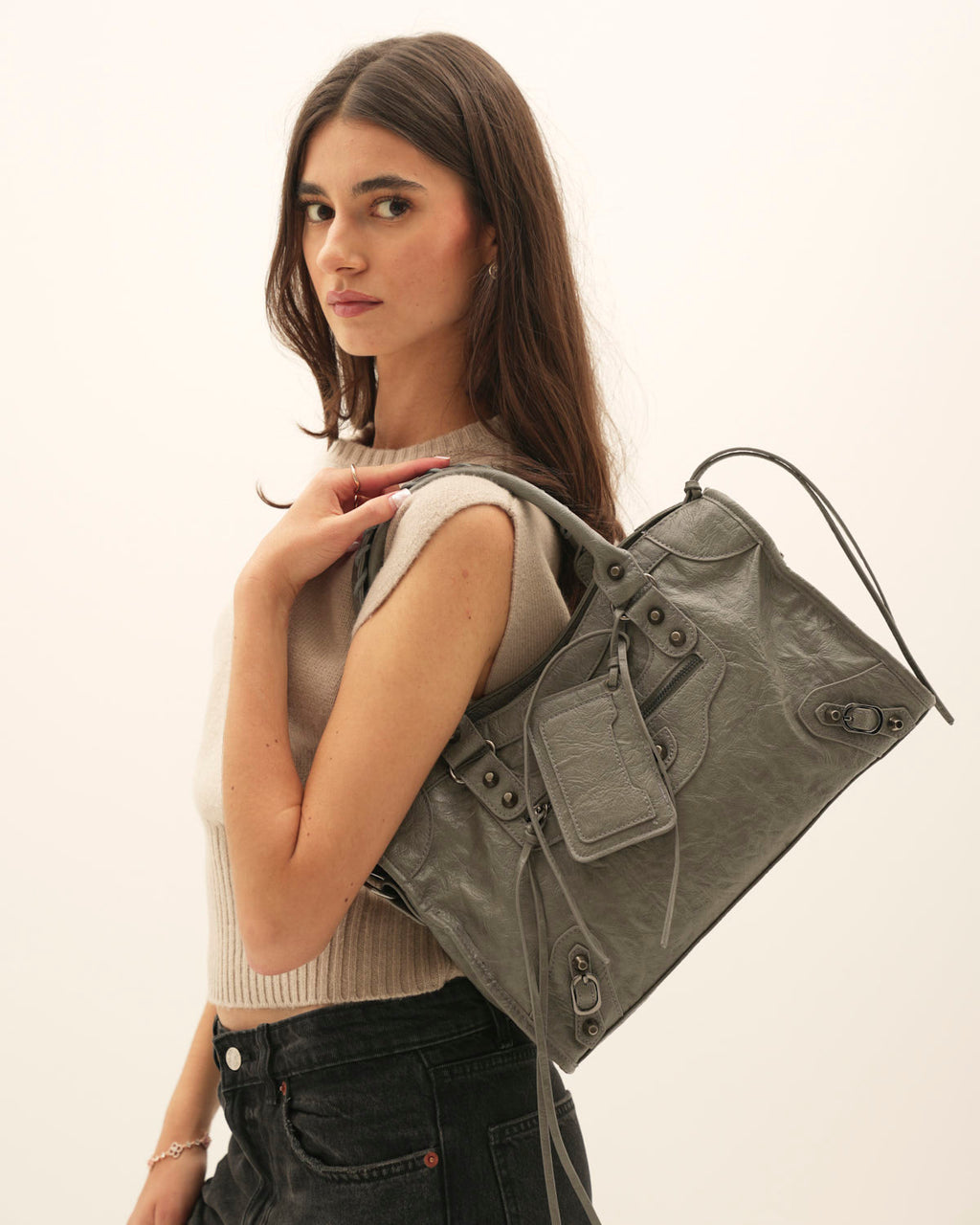 Bolso It Girl Mediano - Gris Oscuro