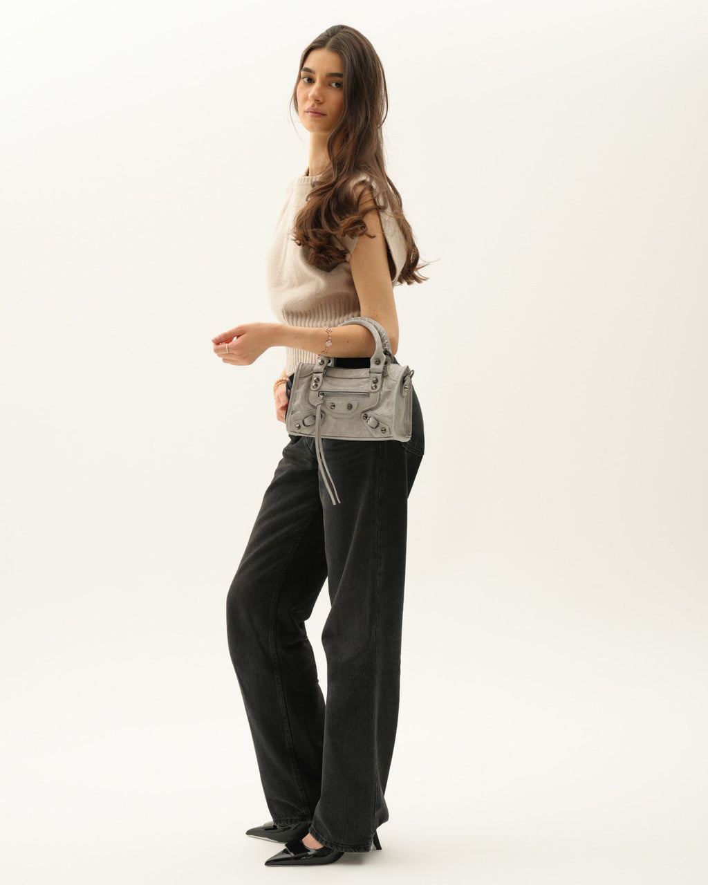 Bolso It Girl Pequeño - Gris Claro