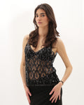 Top Lola con Pedrería - Negro