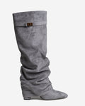 Lavista | Botas Slouchy de Ante hasta la Rodilla - Gris