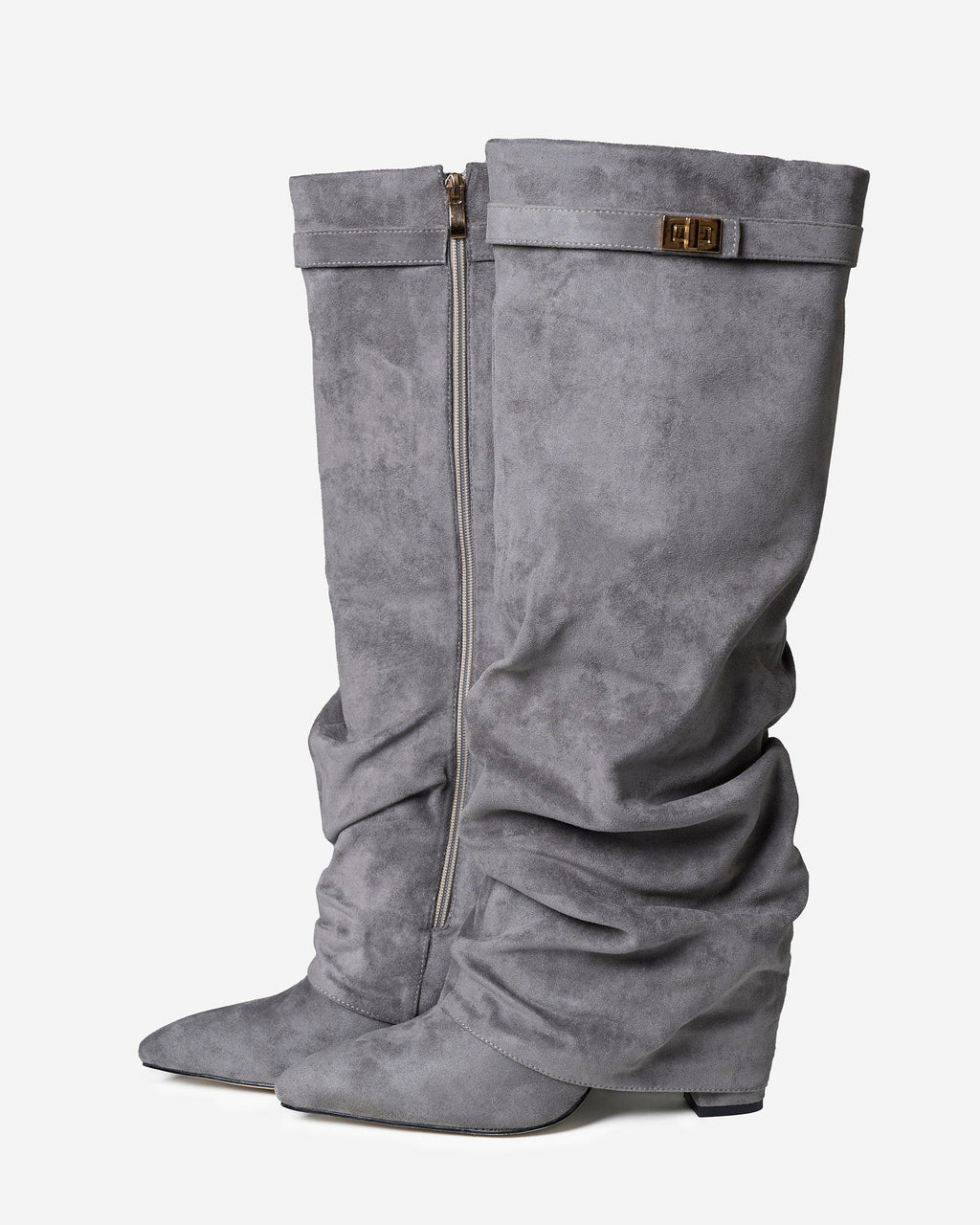Lavista | Botas Slouchy de Ante hasta la Rodilla - Gris