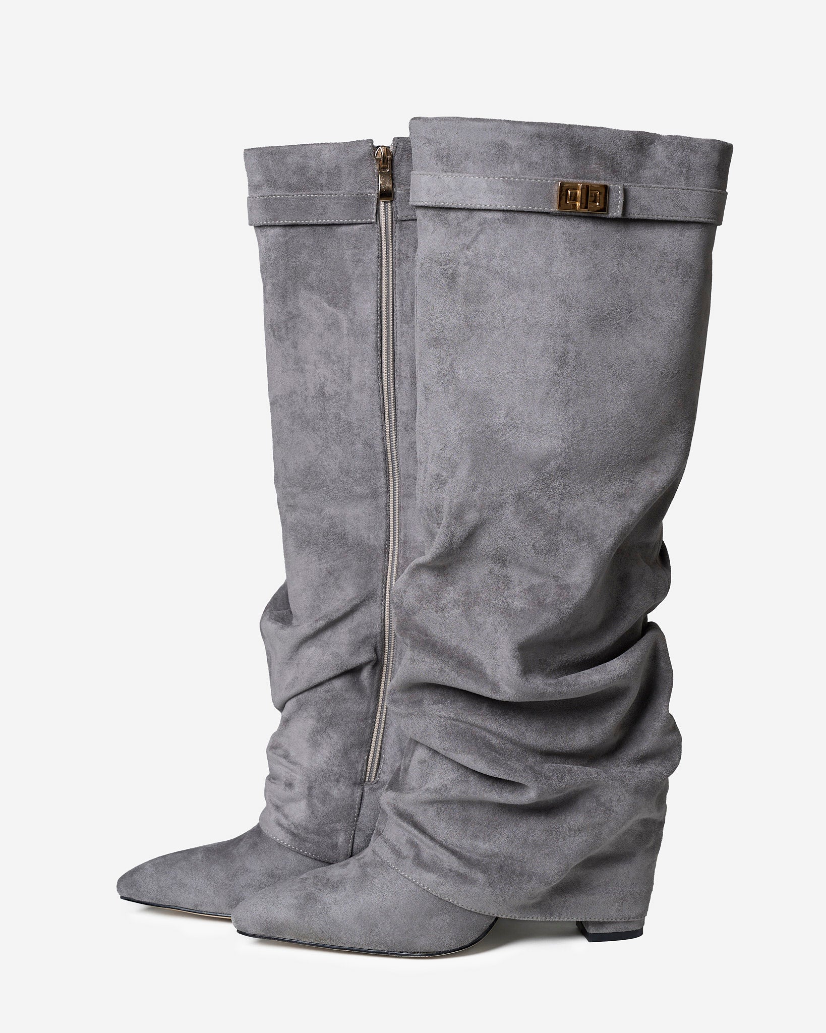 Lavista | Botas Slouchy de Ante hasta la Rodilla - Gris
