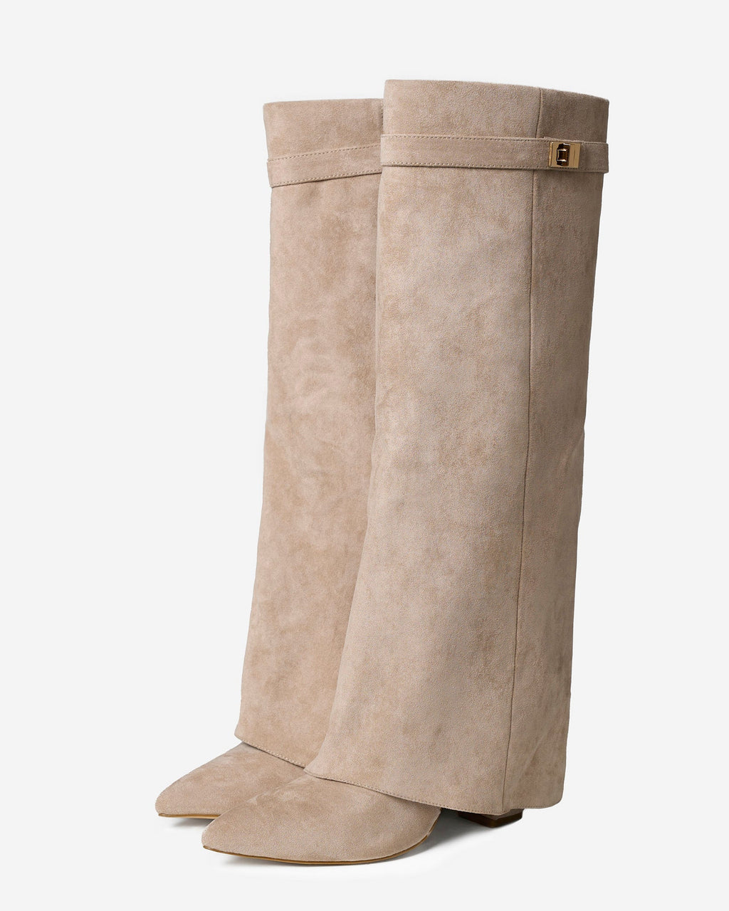 Lavista | Botas de Ante hasta la Rodilla - Beige