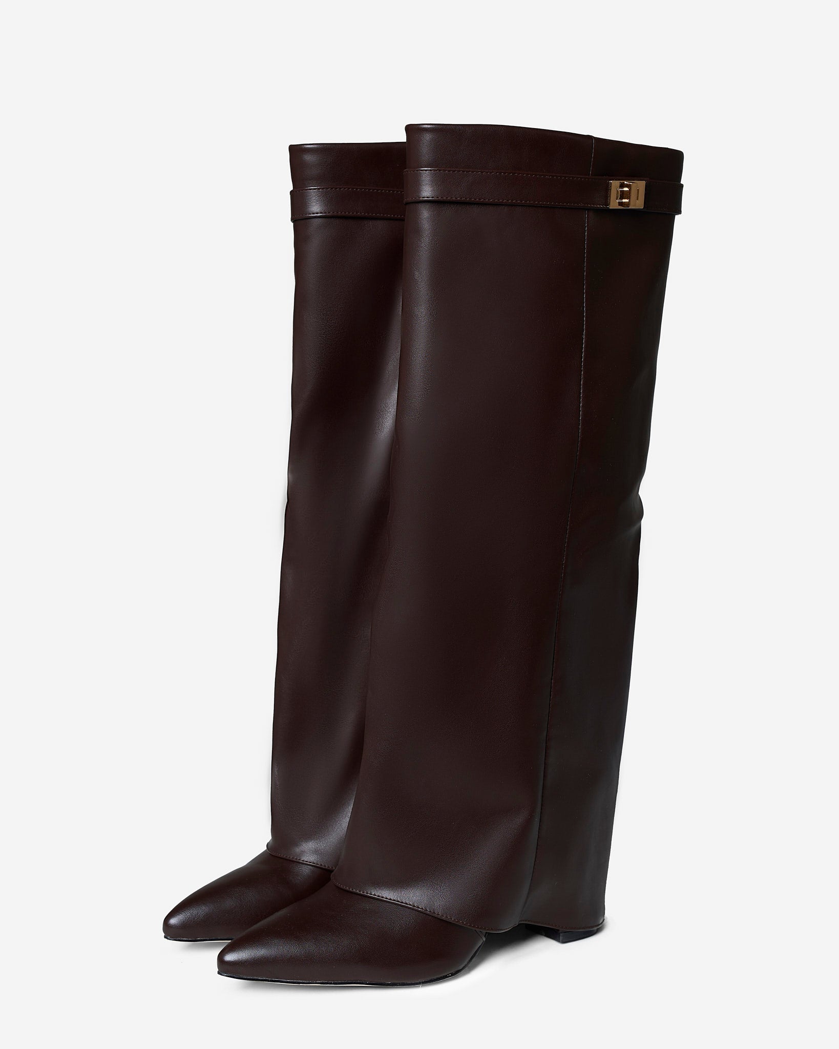 Lavista | Botas de Cuero hasta la Rodilla - Café Oscuro