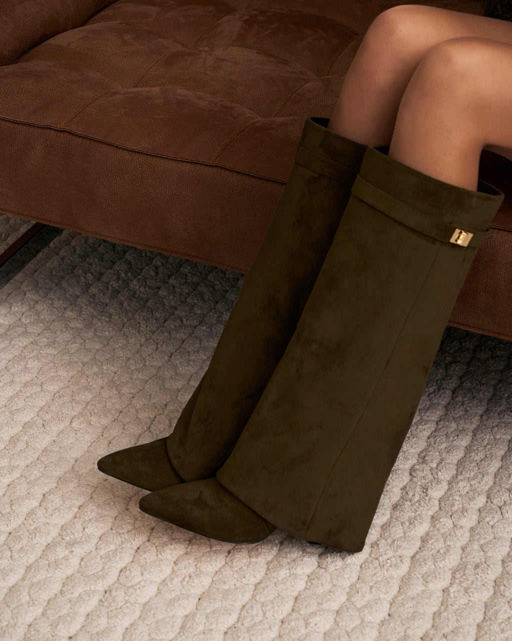 Lavista | Botas de Ante hasta la Rodilla - Verde Oliva