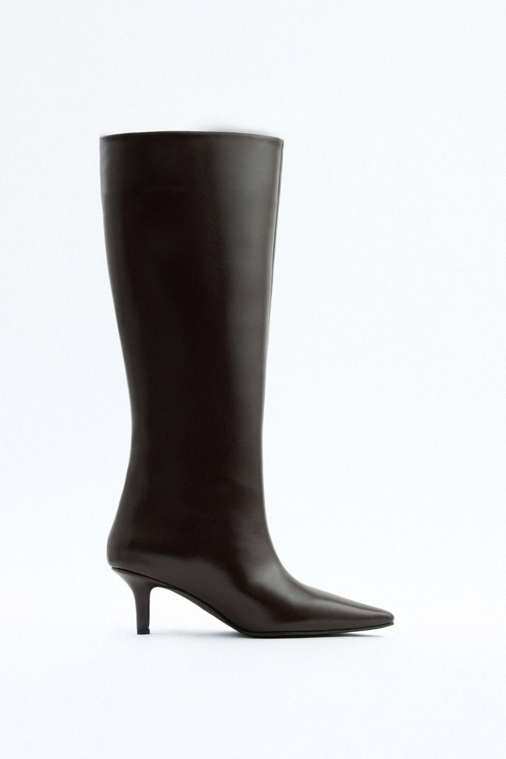 Mona | Botas de Cuero hasta la Rodilla - Café Oscuro