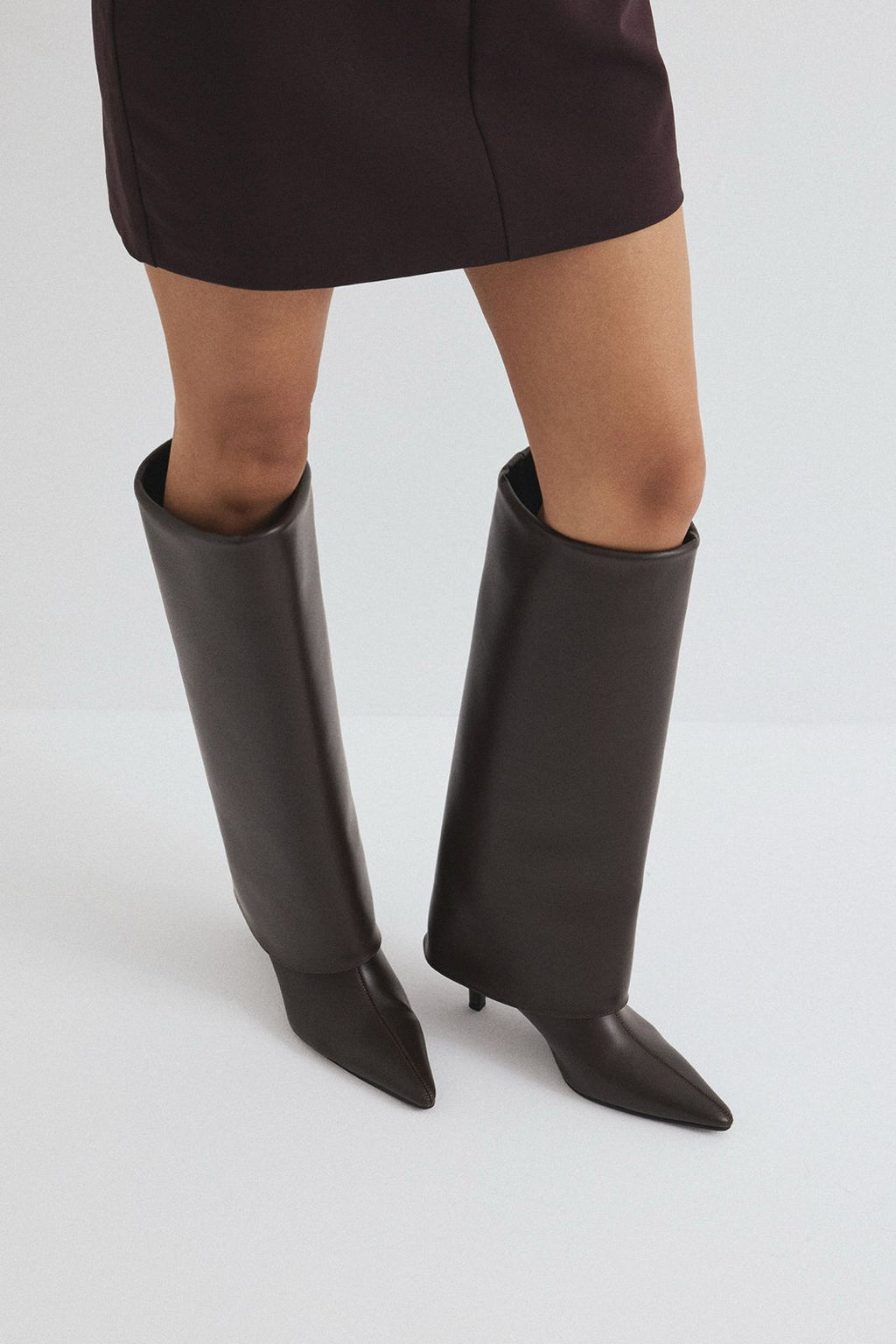 Barfin | Botas de Cuero hasta la Rodilla - Café Oscuro