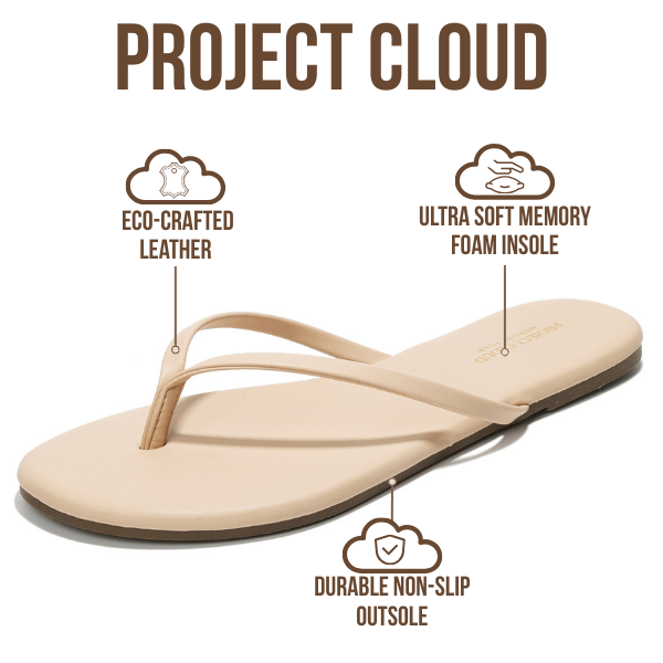 Foundations | Flip Flops de Eco-Cuero | Memory Foam | Ligeras | Antideslizantes