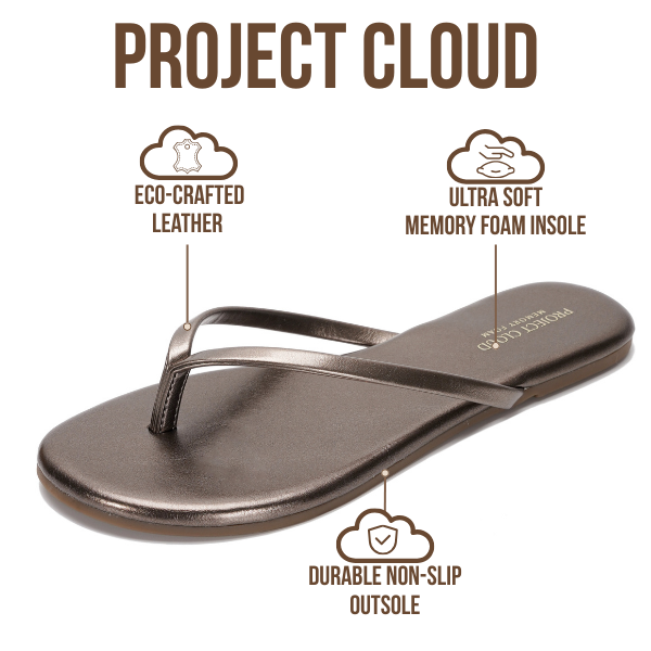 Foundations | Flip Flops de Eco-Cuero | Memory Foam | Ligeras | Antideslizantes